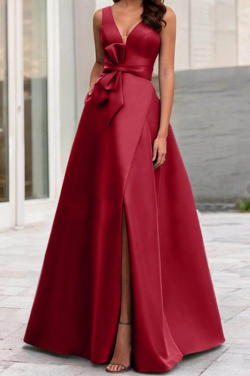 A Line V Neck Sleeveless Mother Of The Bride Dresses CM0341