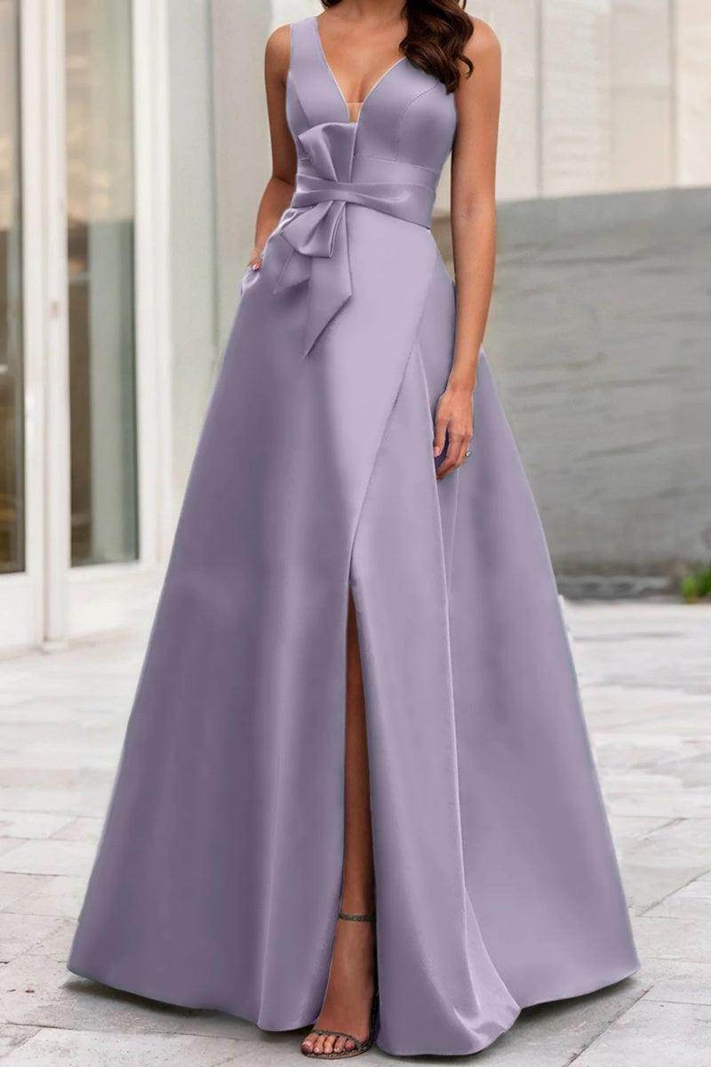 A Line V Neck Sleeveless Mother Of The Bride Dresses CM0341