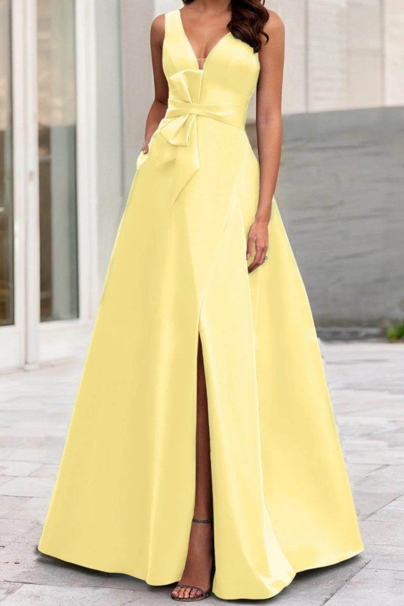 A Line V Neck Sleeveless Mother Of The Bride Dresses CM0341