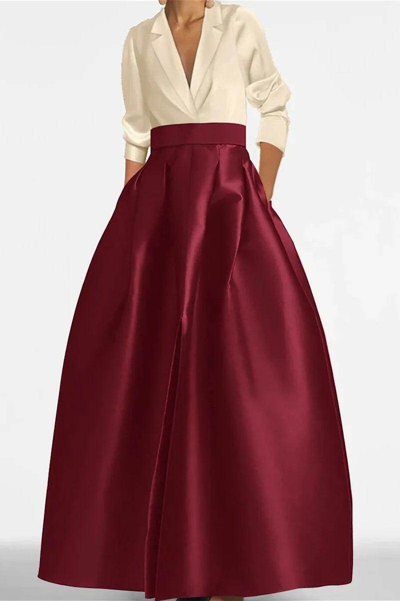 A Line Jewel Neck V-Neck Long Sleeves Mother Dresses CM0342