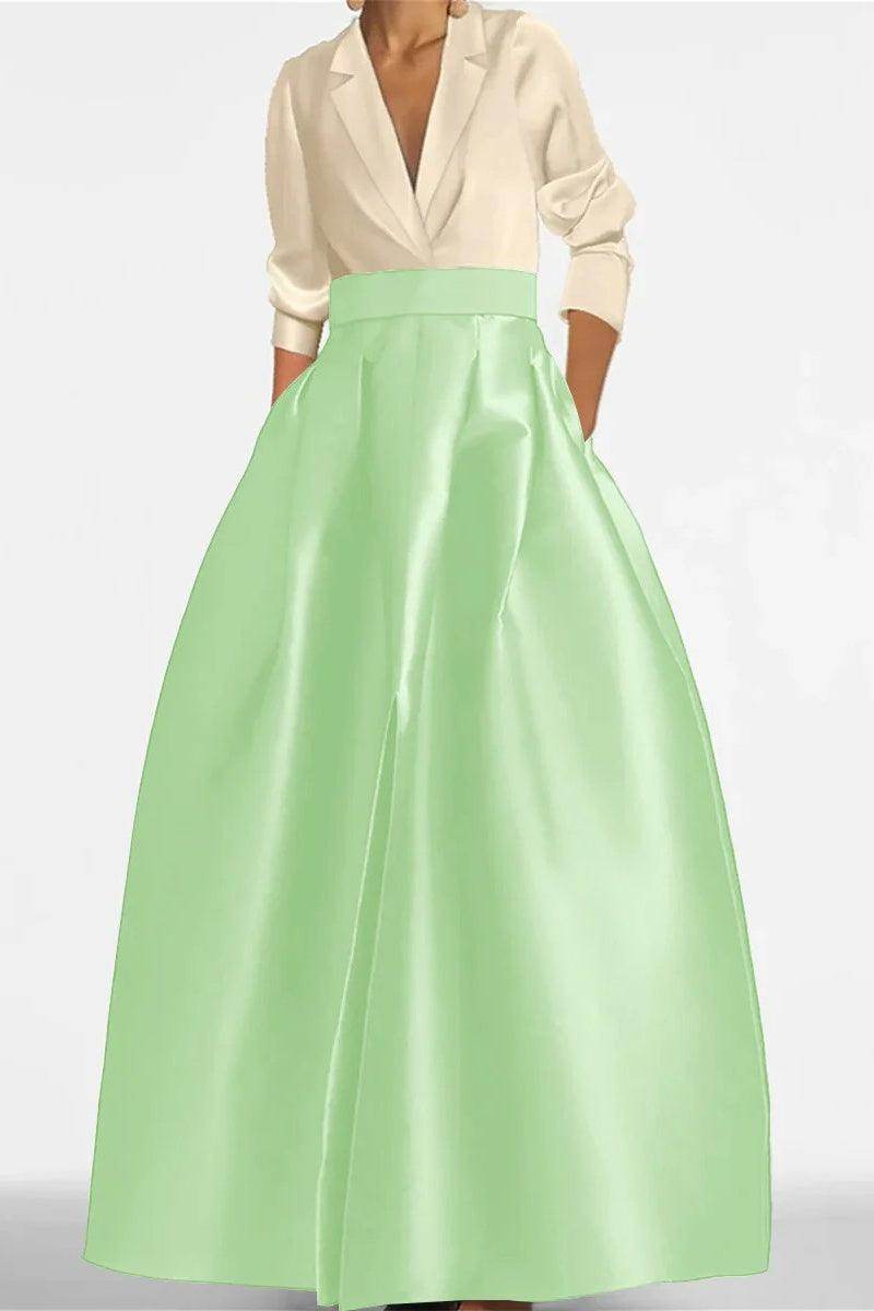 A Line Jewel Neck V-Neck Long Sleeves Mother Dresses CM0342
