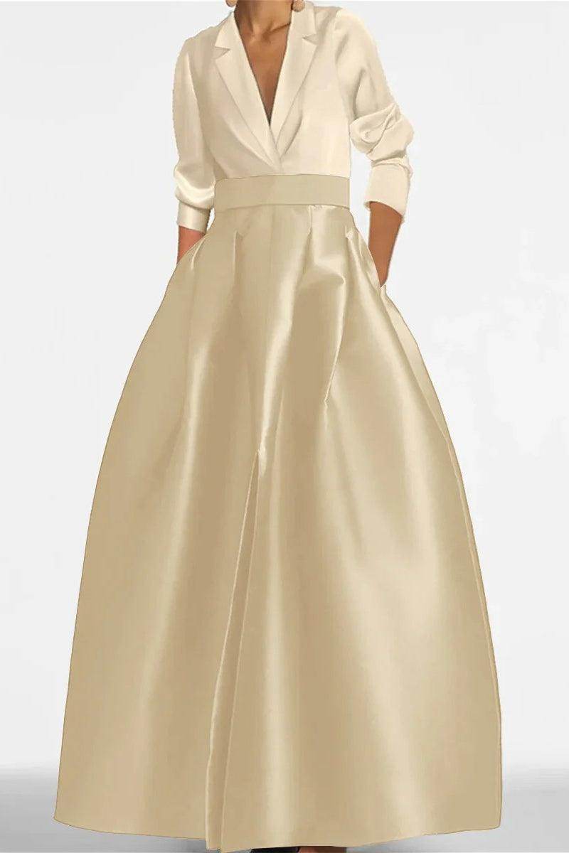 A Line Jewel Neck V-Neck Long Sleeves Mother Dresses CM0342