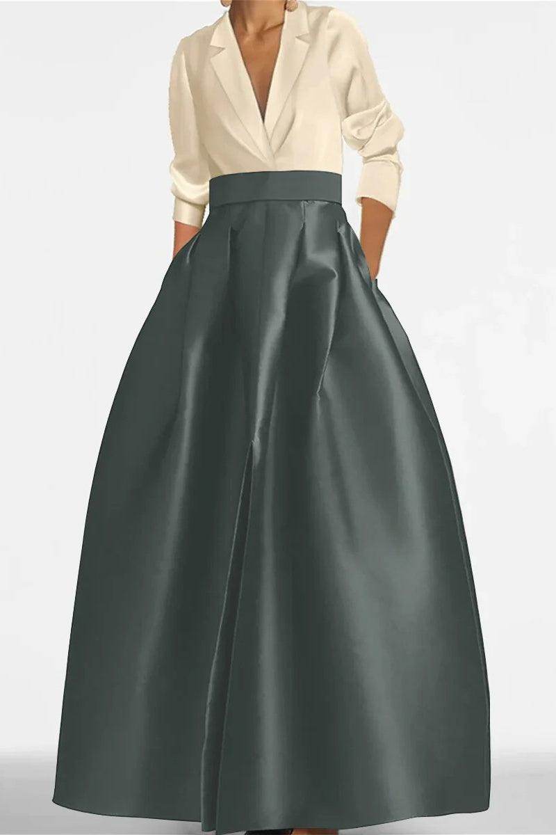 A Line Jewel Neck V-Neck Long Sleeves Mother Dresses CM0342