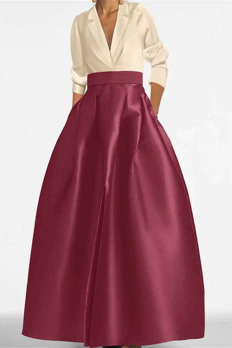 A Line Jewel Neck V-Neck Long Sleeves Mother Dresses CM0342