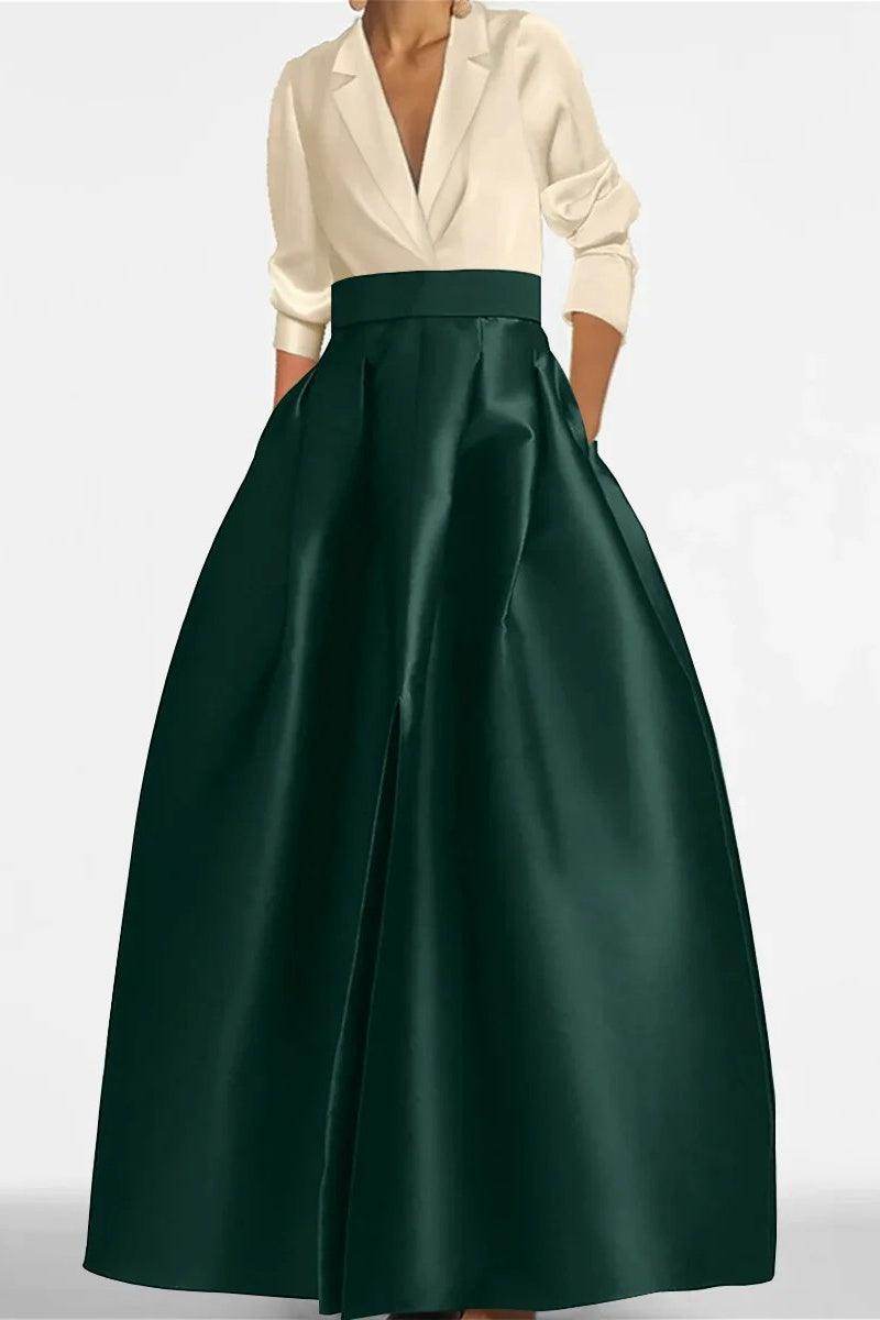 A Line Jewel Neck V-Neck Long Sleeves Mother Dresses CM0342