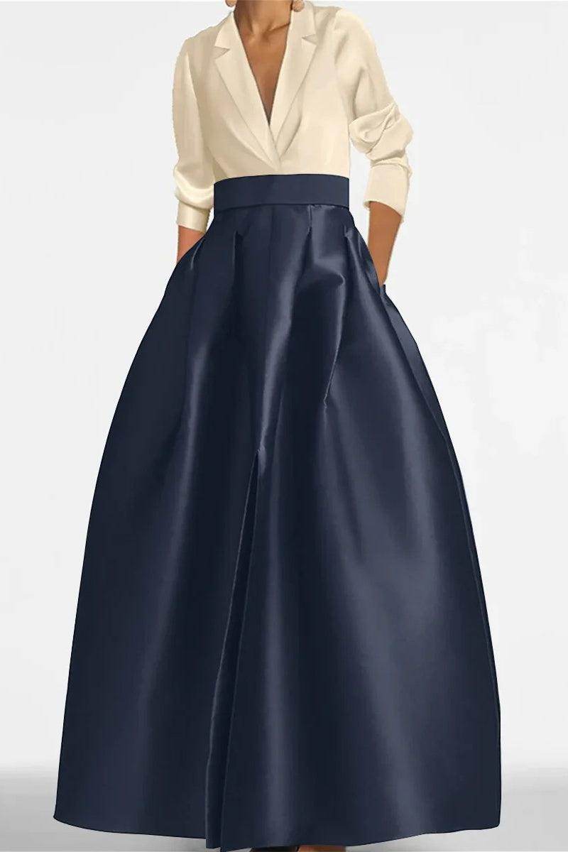A Line Jewel Neck V-Neck Long Sleeves Mother Dresses CM0342