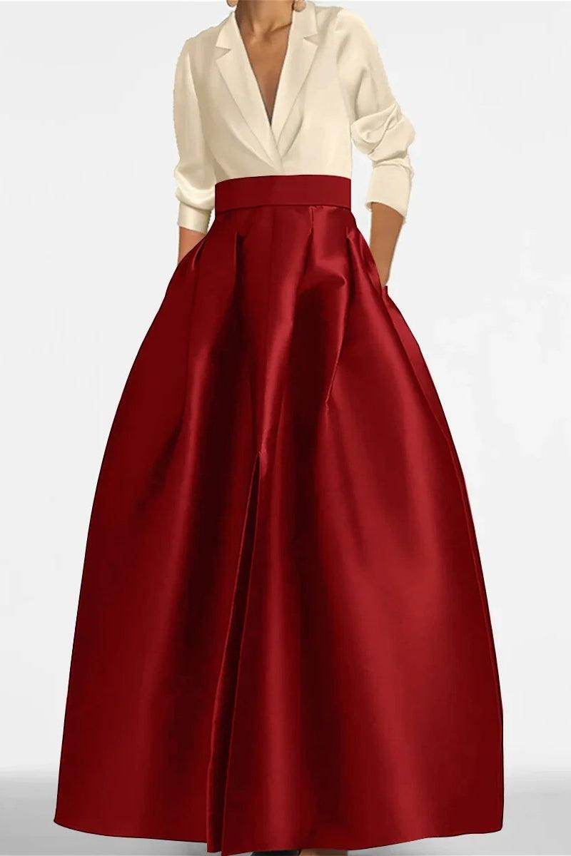 A Line Jewel Neck V-Neck Long Sleeves Mother Dresses CM0342