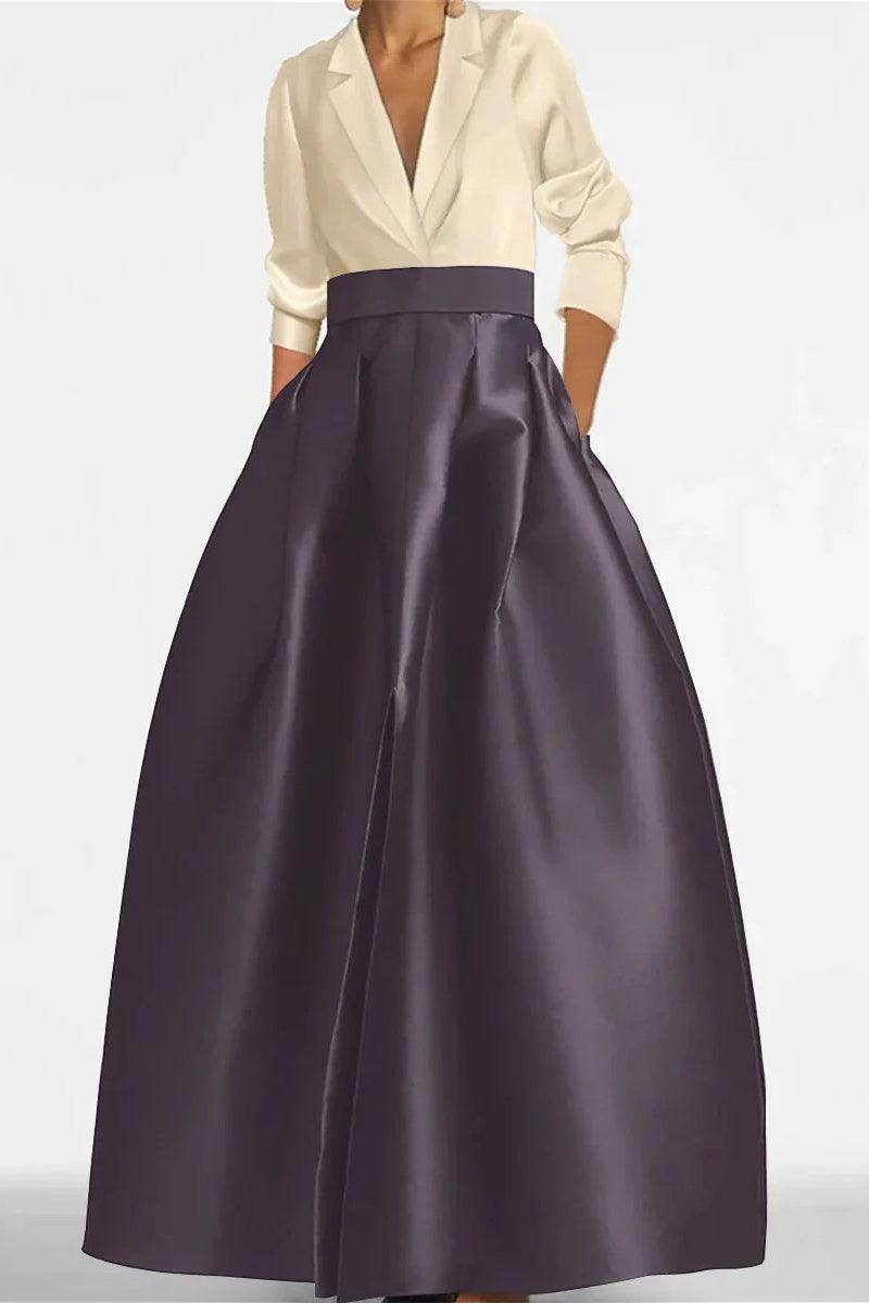 A Line Jewel Neck V-Neck Long Sleeves Mother Dresses CM0342