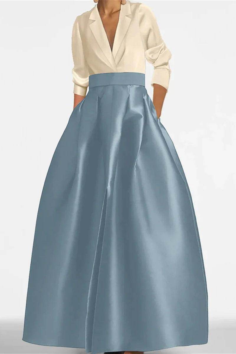 A Line Jewel Neck V-Neck Long Sleeves Mother Dresses CM0342
