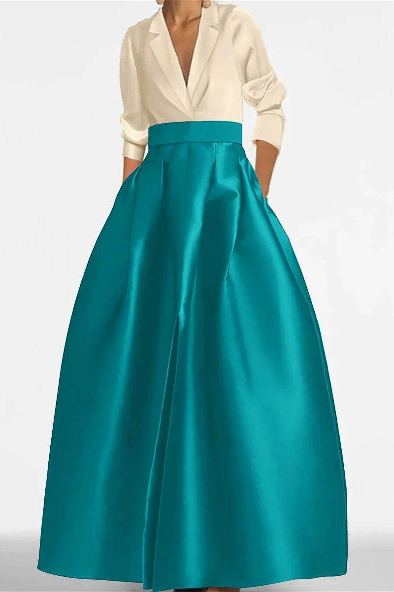 A Line Jewel Neck V-Neck Long Sleeves Mother Dresses CM0342