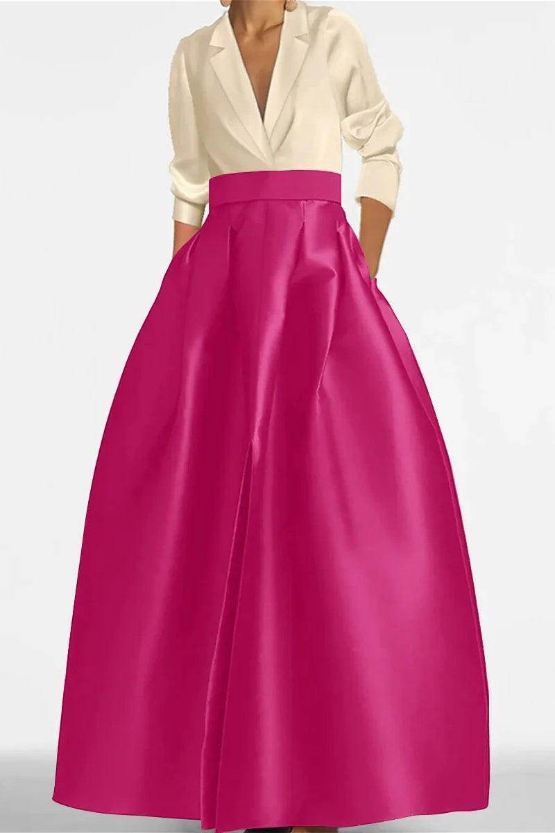 A Line Jewel Neck V-Neck Long Sleeves Mother Dresses CM0342