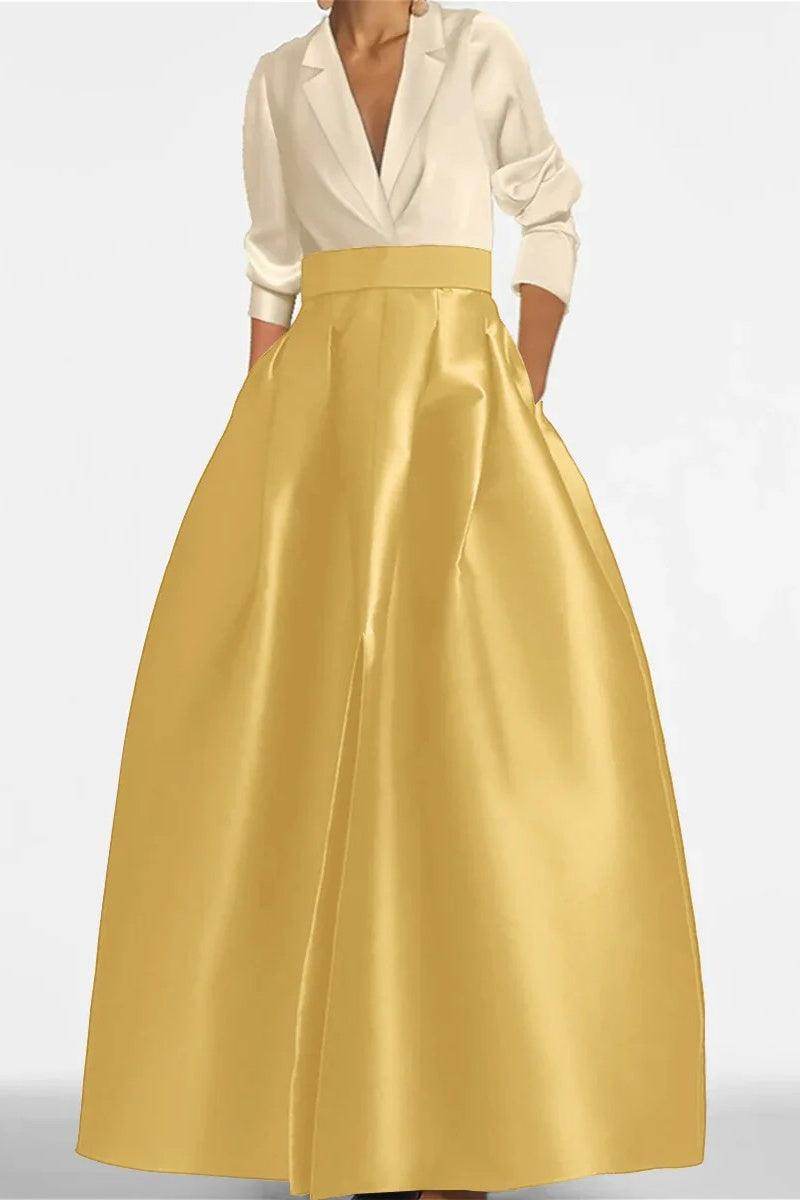 A Line Jewel Neck V-Neck Long Sleeves Mother Dresses CM0342