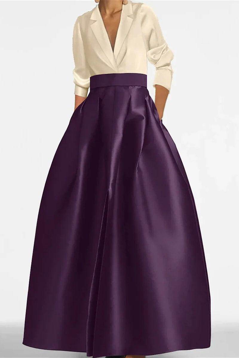 A Line Jewel Neck V-Neck Long Sleeves Mother Dresses CM0342