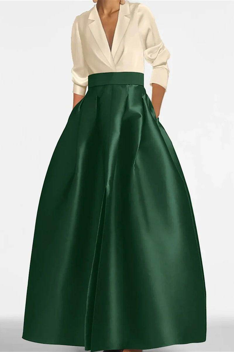 A Line Jewel Neck V-Neck Long Sleeves Mother Dresses CM0342
