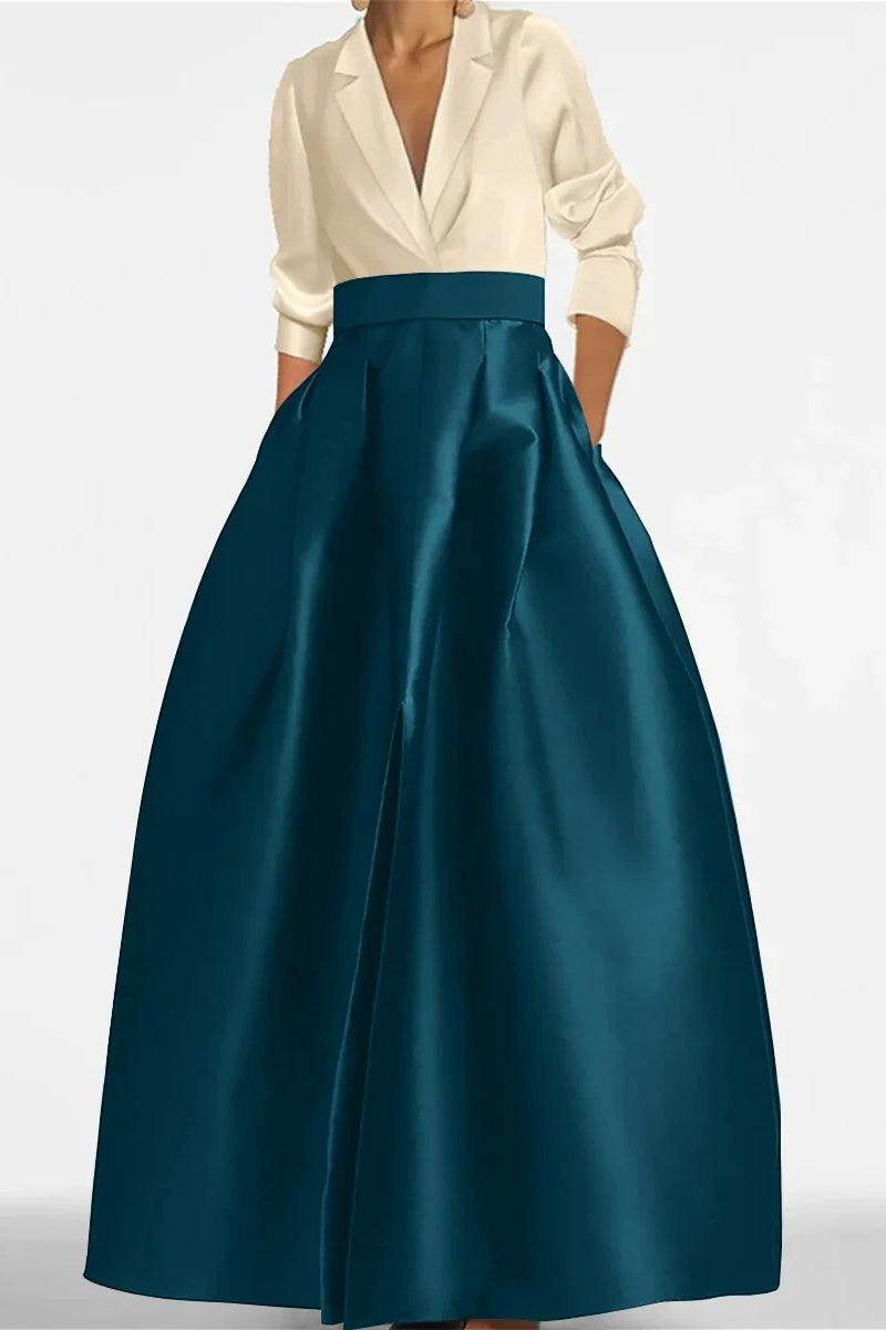 A Line Jewel Neck V-Neck Long Sleeves Mother Dresses CM0342