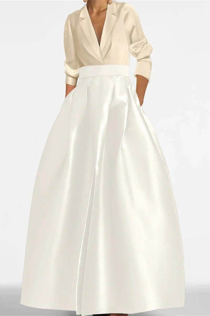 A Line Jewel Neck V-Neck Long Sleeves Mother Dresses CM0342