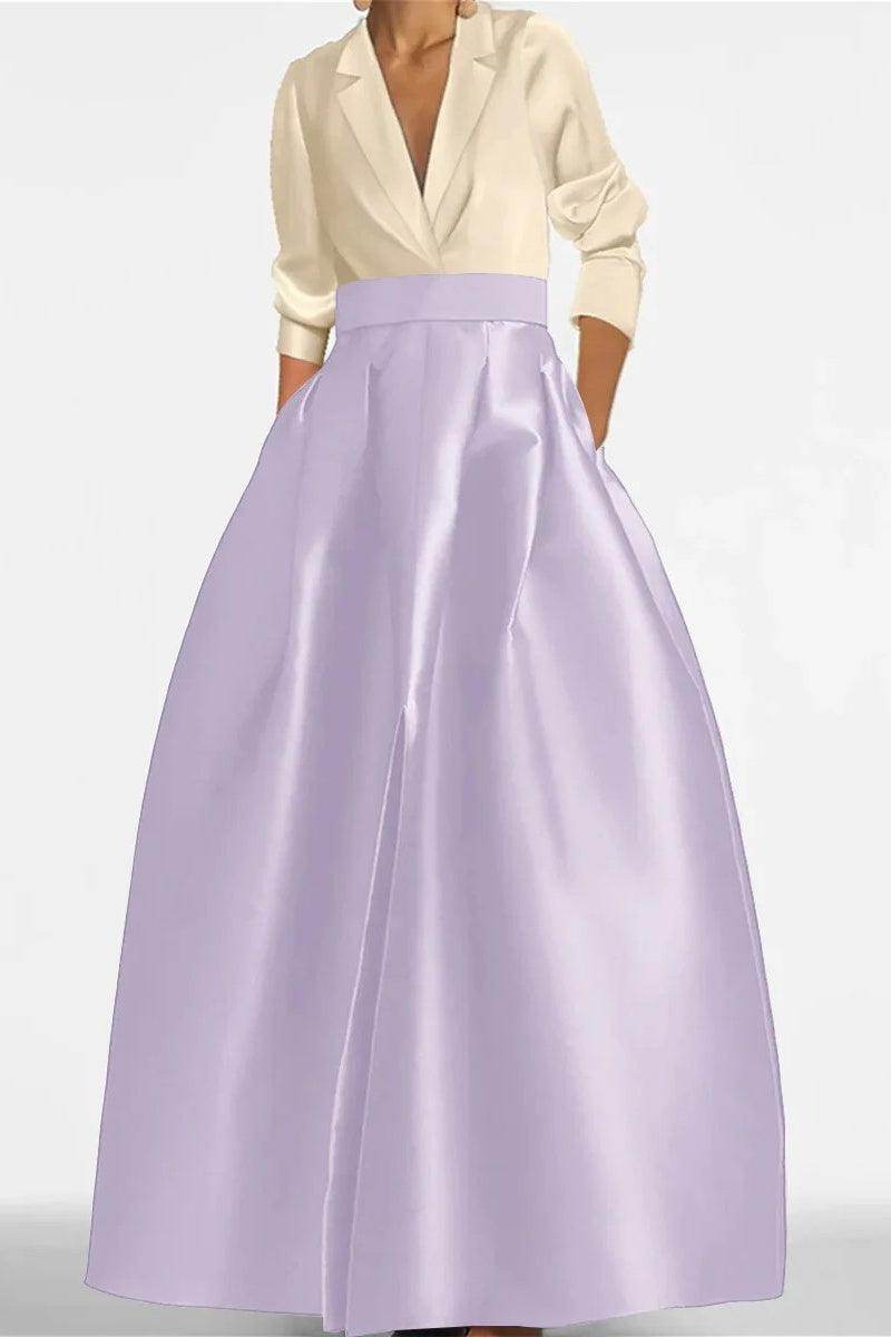 A Line Jewel Neck V-Neck Long Sleeves Mother Dresses CM0342