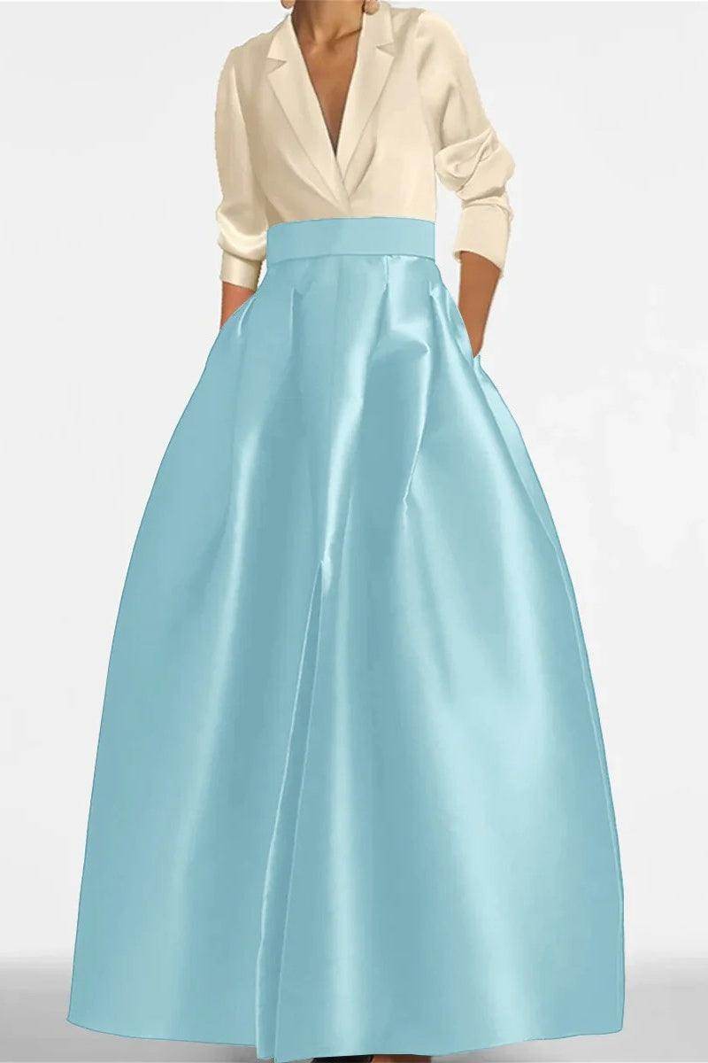 A Line Jewel Neck V-Neck Long Sleeves Mother Dresses CM0342