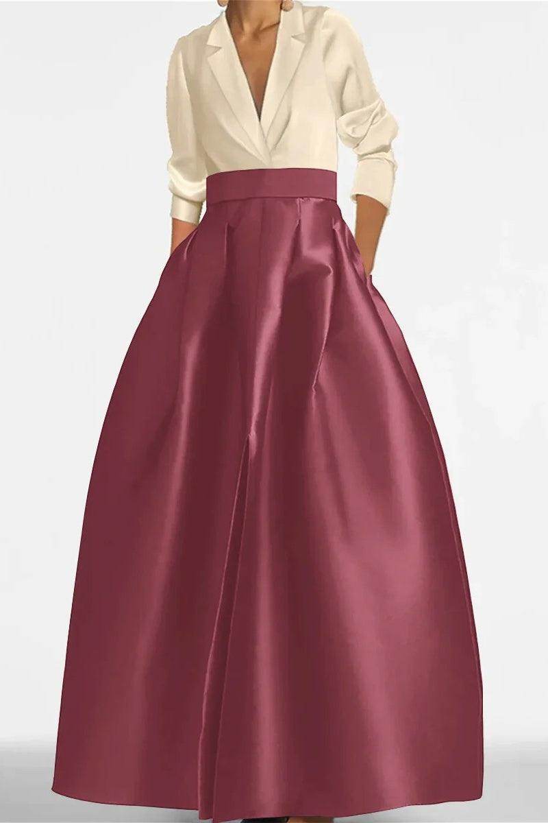 A Line Jewel Neck V-Neck Long Sleeves Mother Dresses CM0342