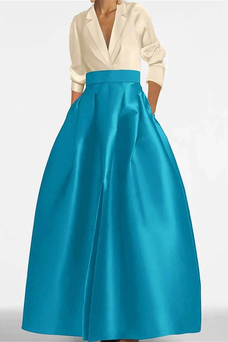 A Line Jewel Neck V-Neck Long Sleeves Mother Dresses CM0342