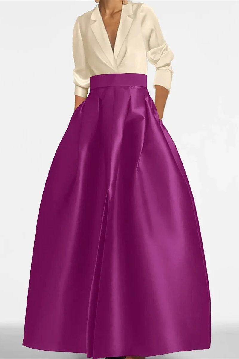 A Line Jewel Neck V-Neck Long Sleeves Mother Dresses CM0342