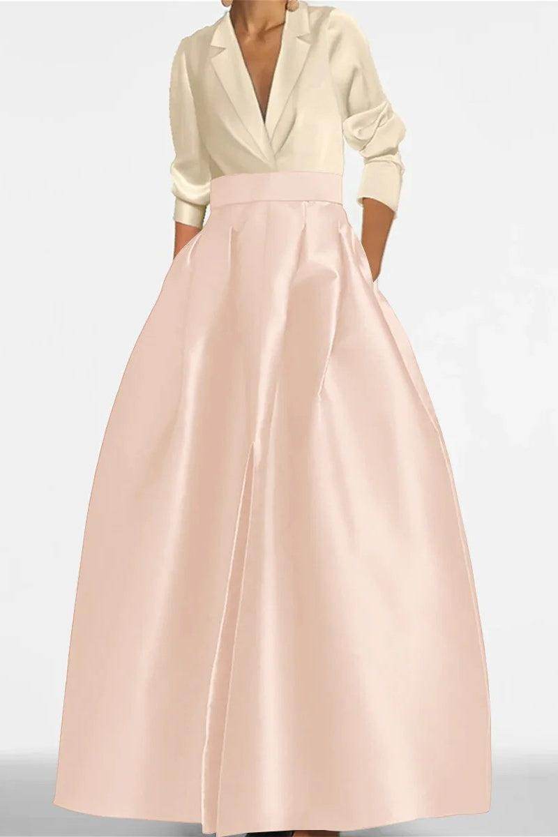 A Line Jewel Neck V-Neck Long Sleeves Mother Dresses CM0342