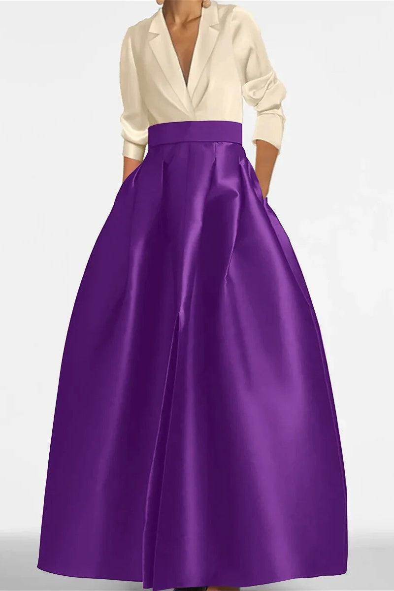 A Line Jewel Neck V-Neck Long Sleeves Mother Dresses CM0342