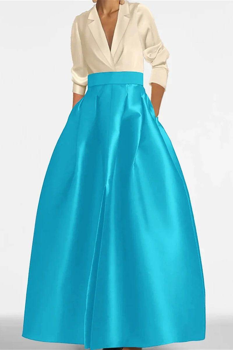 A Line Jewel Neck V-Neck Long Sleeves Mother Dresses CM0342