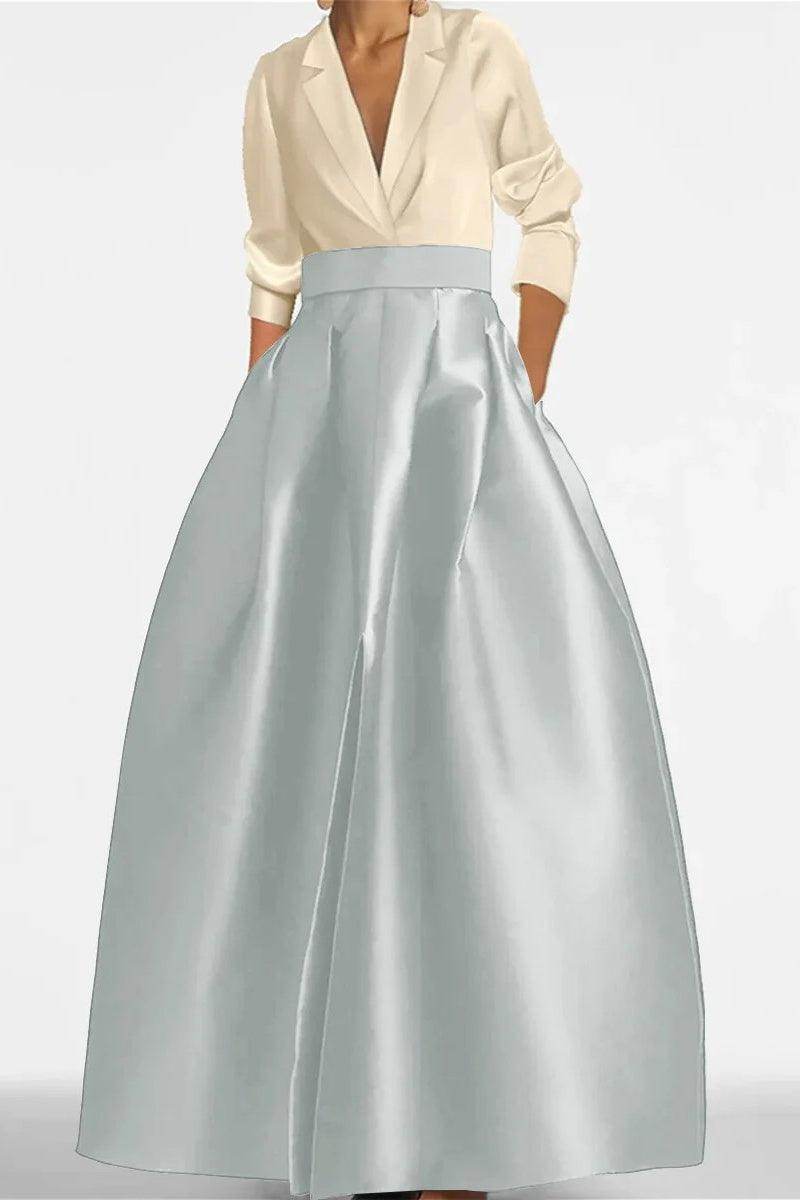 A Line Jewel Neck V-Neck Long Sleeves Mother Dresses CM0342