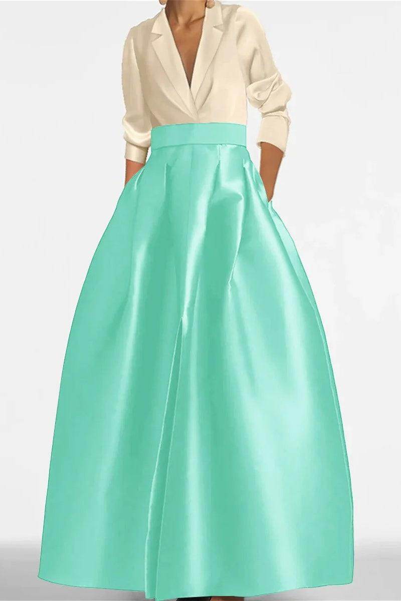 A Line Jewel Neck V-Neck Long Sleeves Mother Dresses CM0342