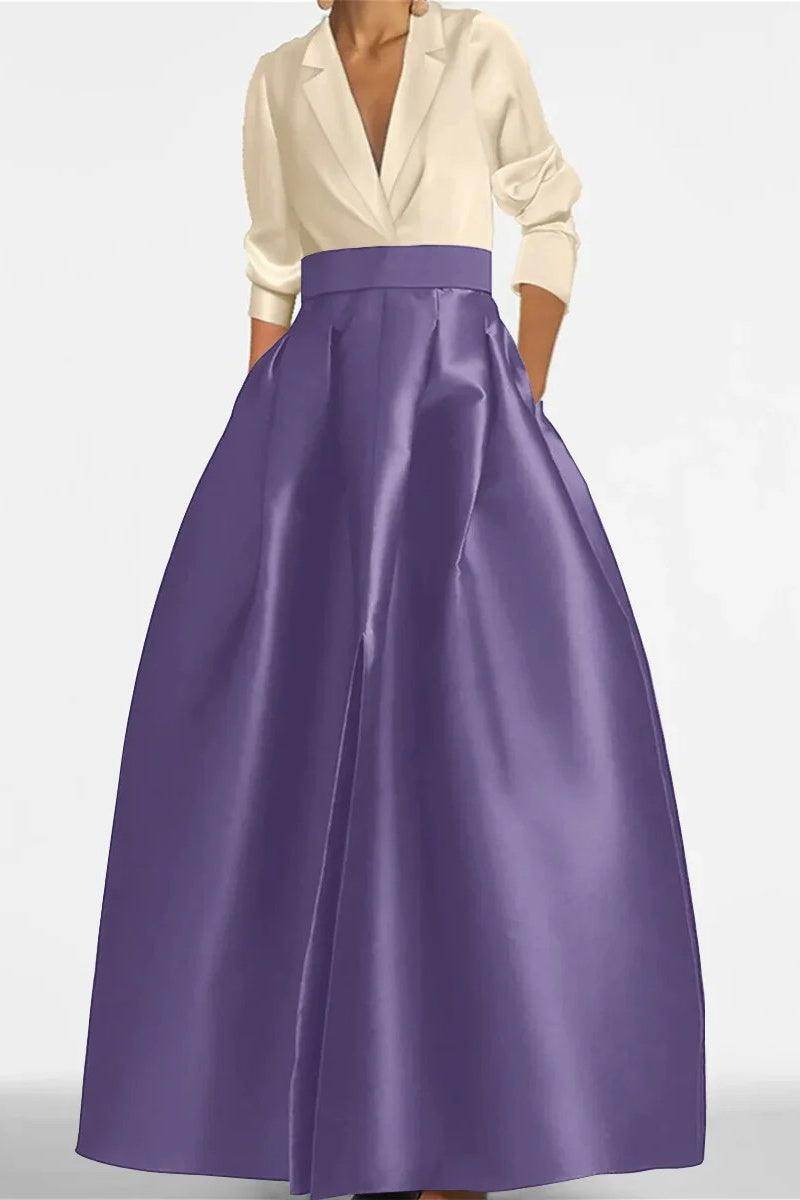 A Line Jewel Neck V-Neck Long Sleeves Mother Dresses CM0342