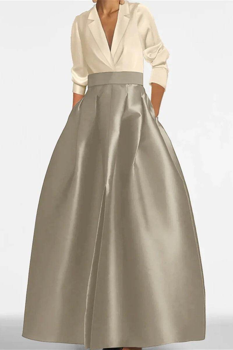 A Line Jewel Neck V-Neck Long Sleeves Mother Dresses CM0342