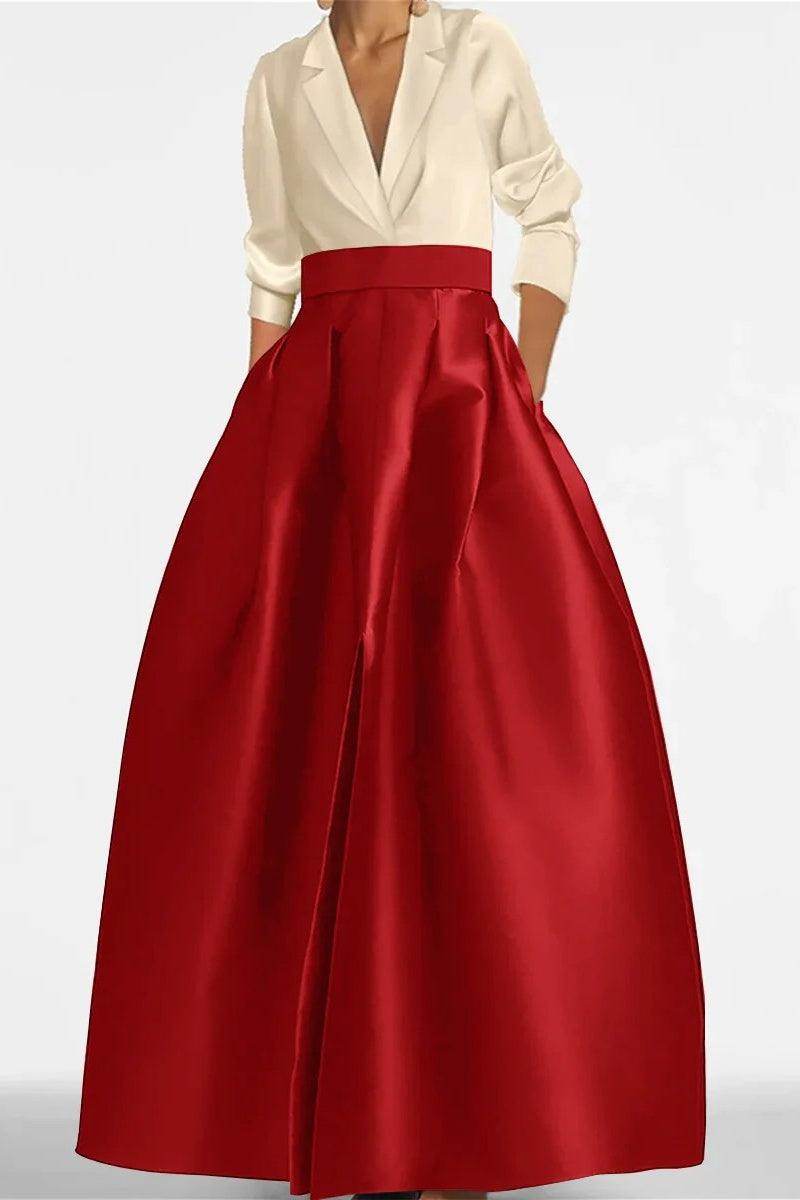 A Line Jewel Neck V-Neck Long Sleeves Mother Dresses CM0342