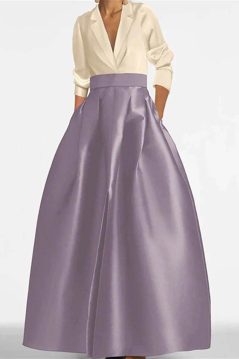 A Line Jewel Neck V-Neck Long Sleeves Mother Dresses CM0342