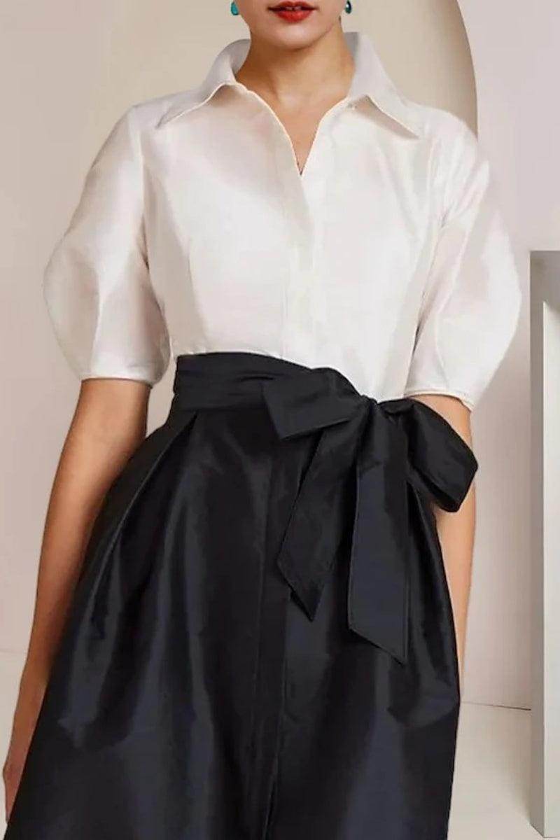 A Line Shirt Collar Short Sleeves Floor Length 2 pieces Mother Dresses CM0347