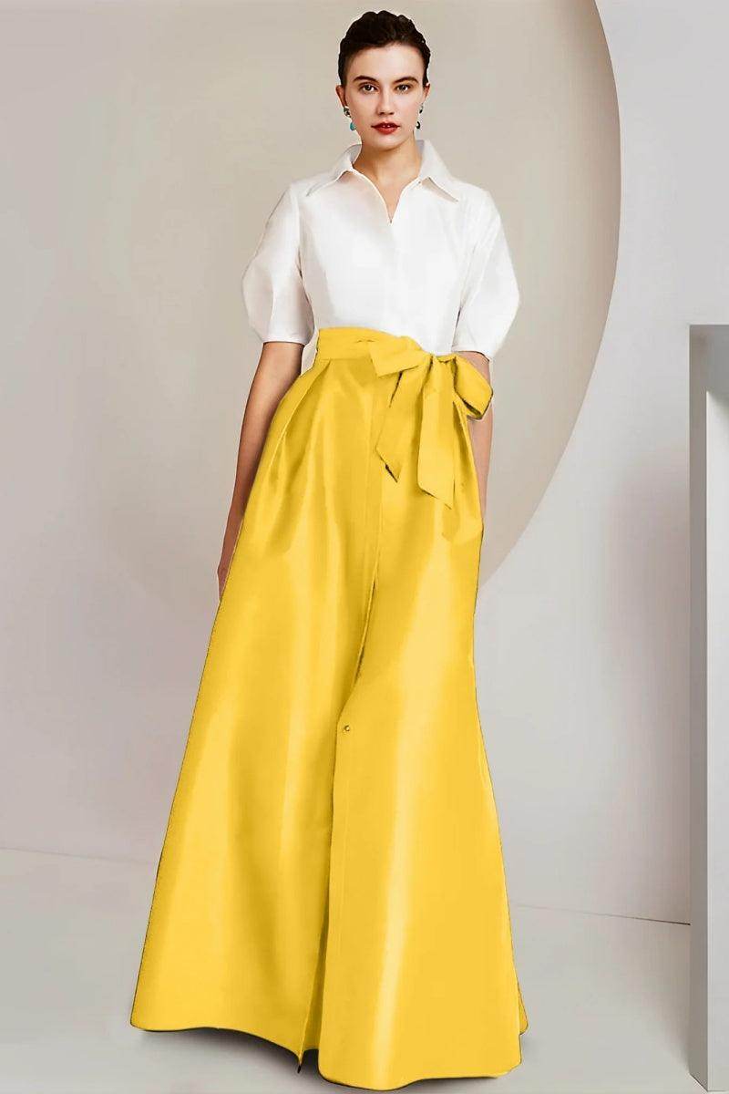 A Line Shirt Collar Short Sleeves Floor Length 2 pieces Mother Dresses CM0347