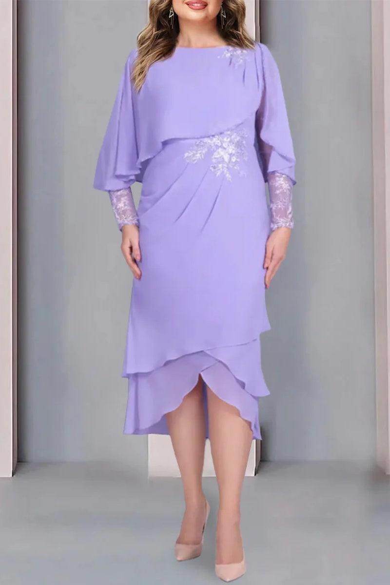 Sheath Column Scoop Short Sleeves Tea Length Mother Dresses CM0359
