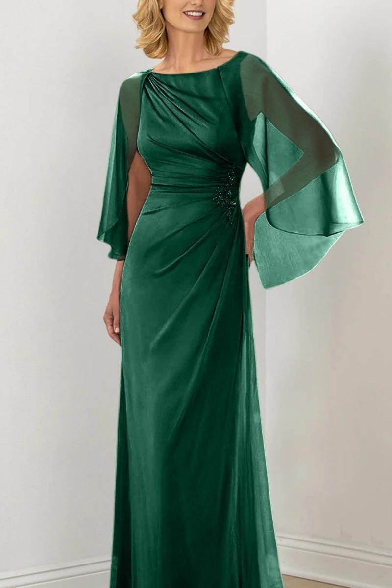 Sheath Column Round Neck Ruched Mother Dresses CM0361