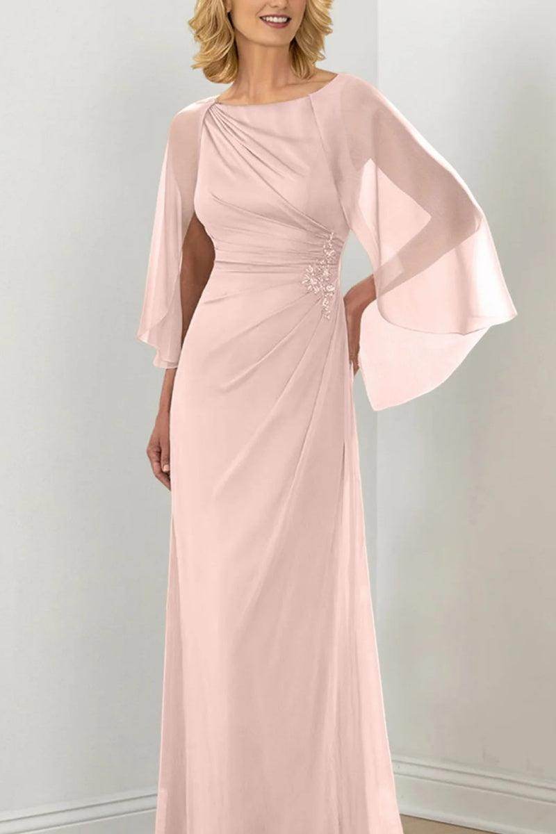 Sheath Column Round Neck Ruched Mother Dresses CM0361