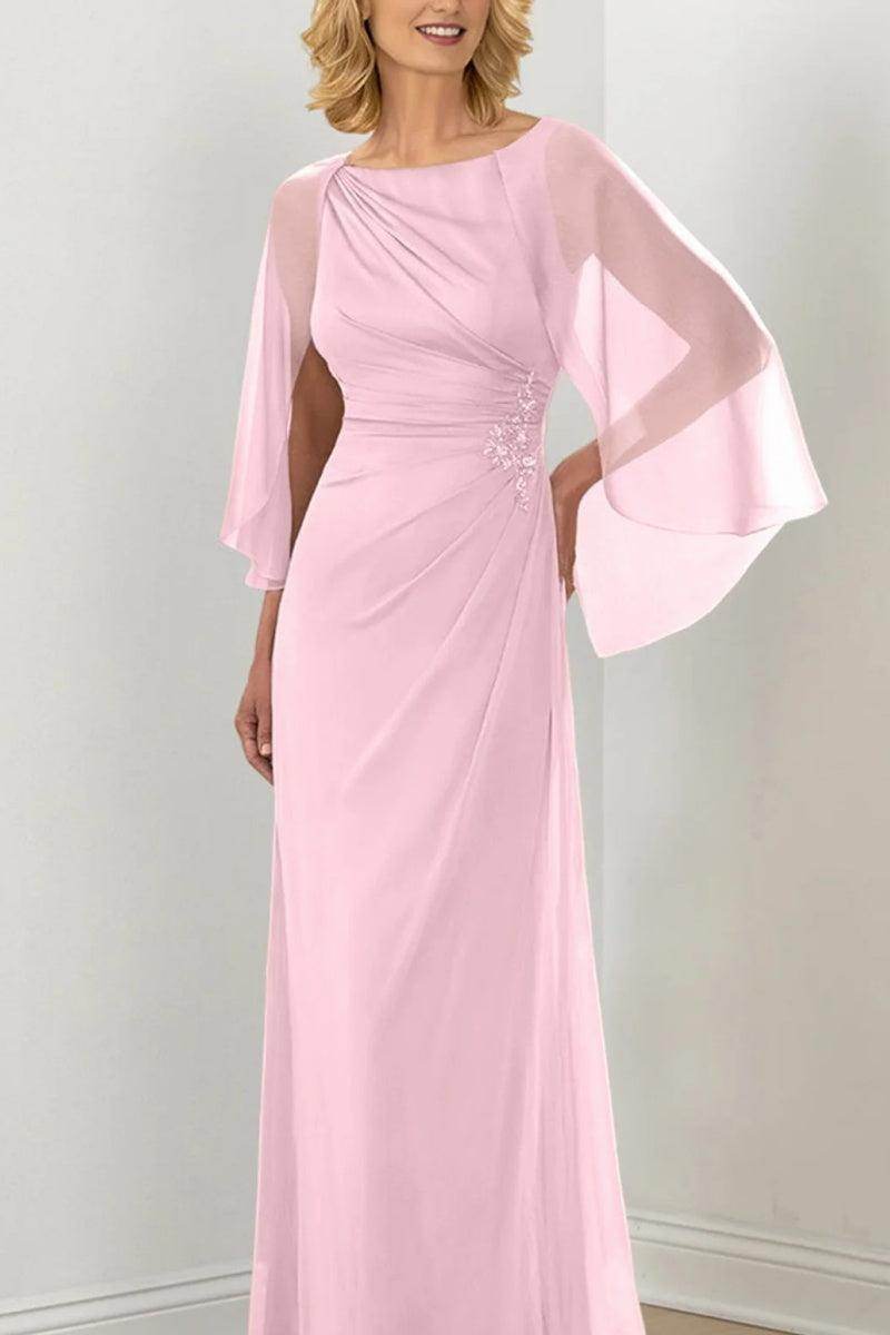 Sheath Column Round Neck Ruched Mother Dresses CM0361