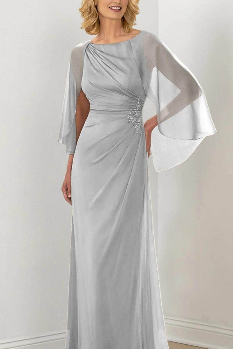 Sheath Column Round Neck Ruched Mother Dresses CM0361