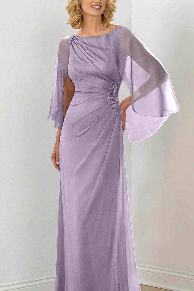 Sheath Column Round Neck Ruched Mother Dresses CM0361