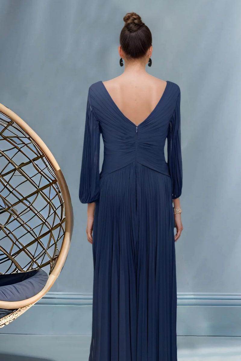 A Line V-Neck Mother of the Bride Dresses with Ruched CM0367