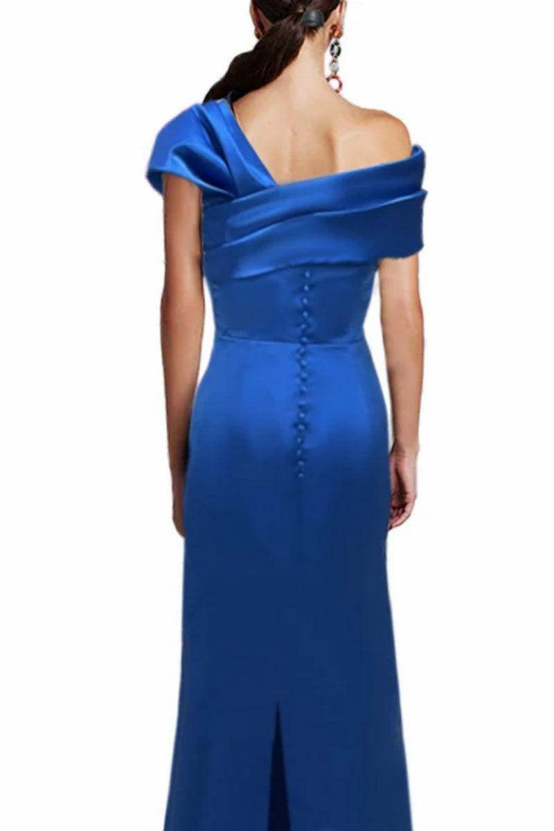 Sheath One Shoulder Floor Length Mother Dresses with Bow CM0368