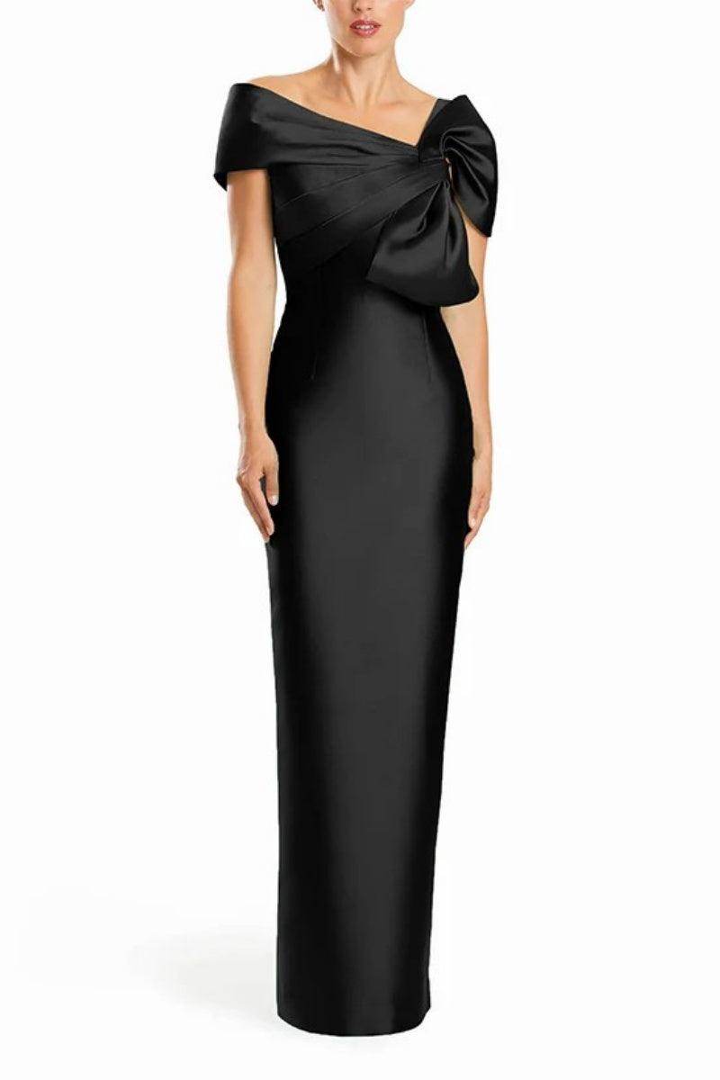 Sheath One Shoulder Floor Length Mother Dresses with Bow CM0368