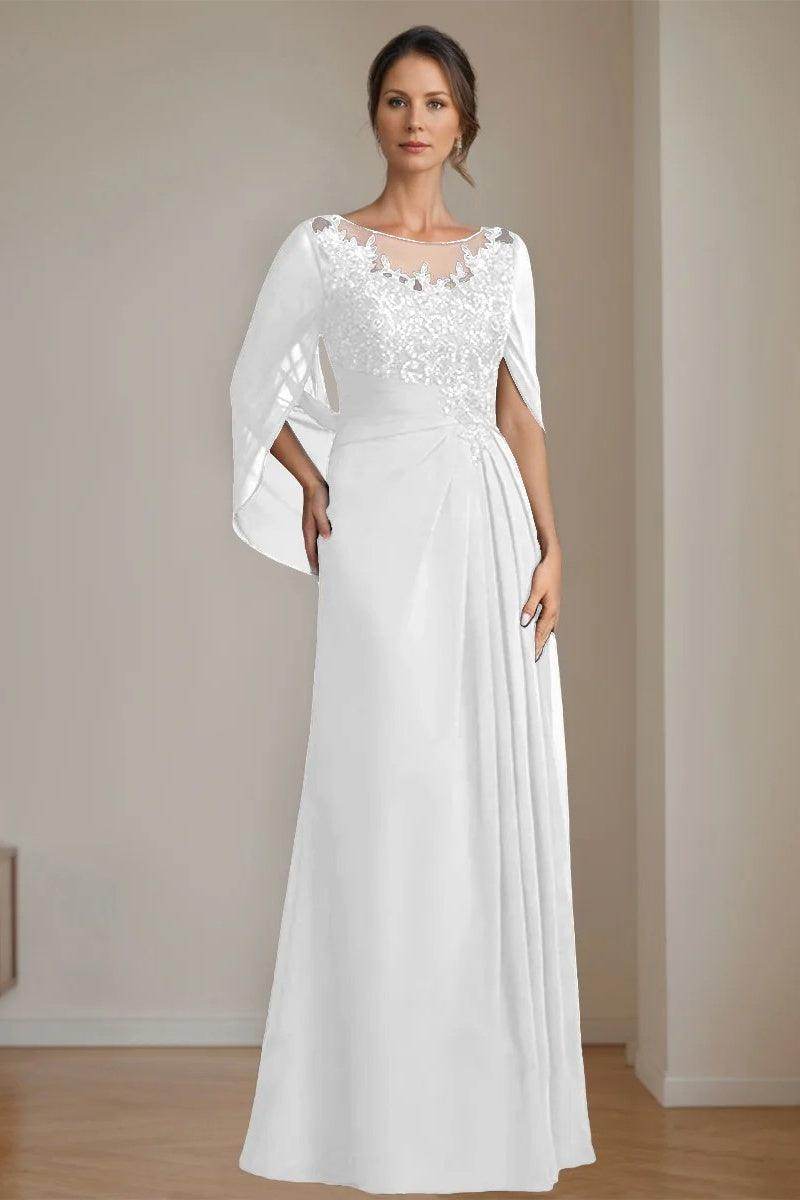 A Line Scoop Floor Length Sequins Mother of the Bride Dresses CM0369