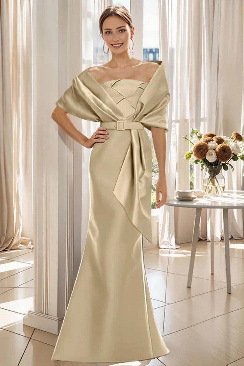 Trumpet 2 Pieces Floor Length Mother of the Bride Dresses CM0370