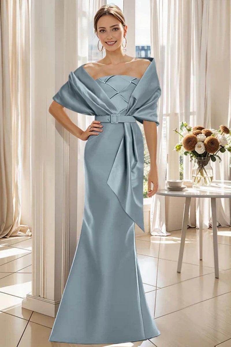 Trumpet 2 Pieces Floor Length Mother of the Bride Dresses CM0370