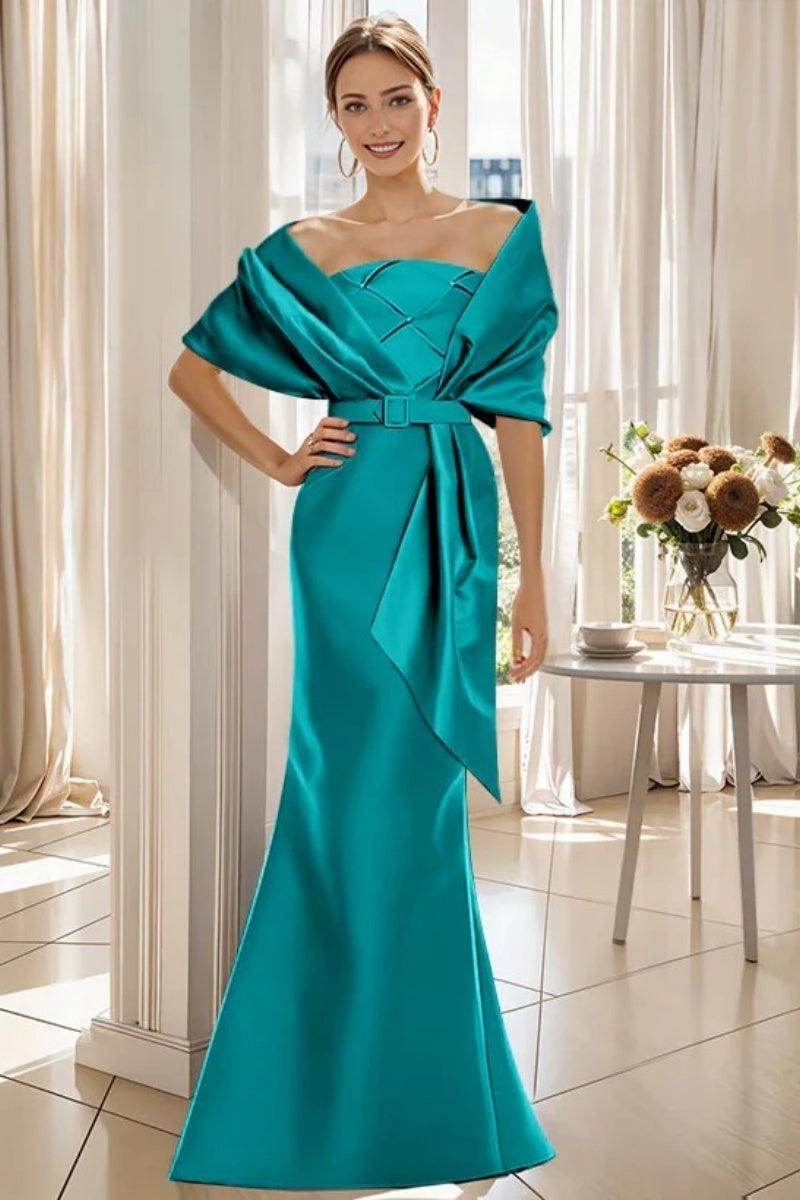 Trumpet 2 Pieces Floor Length Mother of the Bride Dresses CM0370