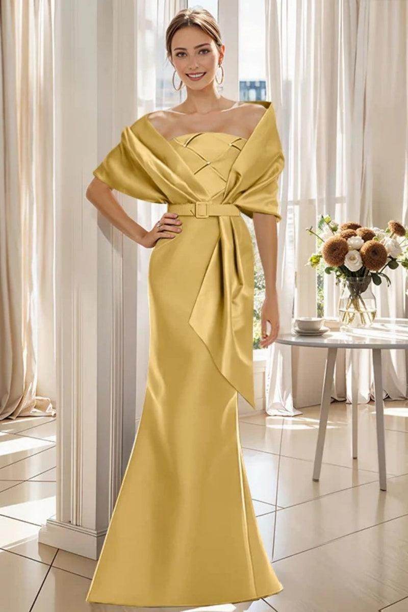 Trumpet 2 Pieces Floor Length Mother of the Bride Dresses CM0370